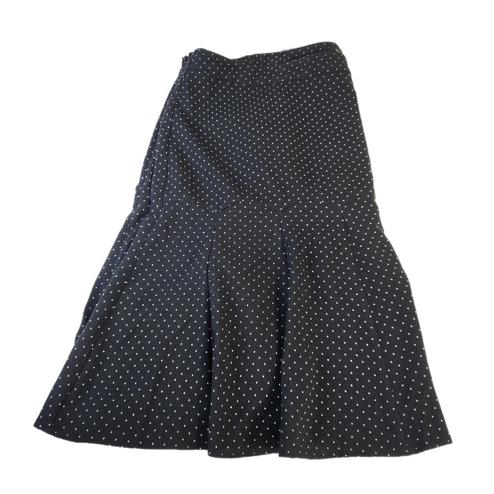 Talbots Womens Skirt Sz 22W Black Polka Dot AOP Knee Length Stretch Knit Office